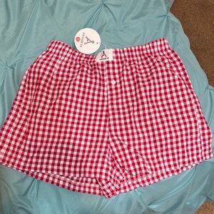 Amuse Society Red and White Checkered Women's Shorts